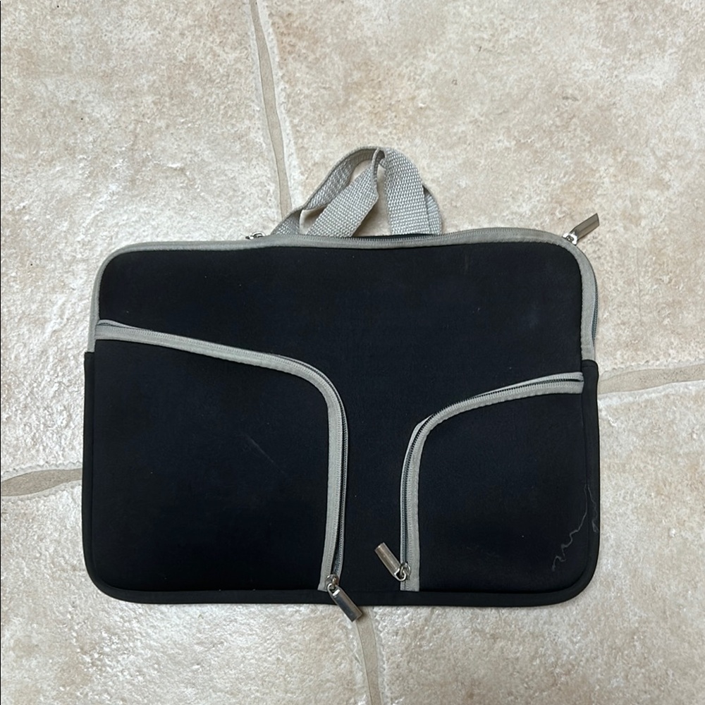 Black and Gray Laptop Bag neoprene iPad case